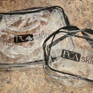 NEW Set of 2 PCA Skin Clear PVC Makeup Skincare Bags